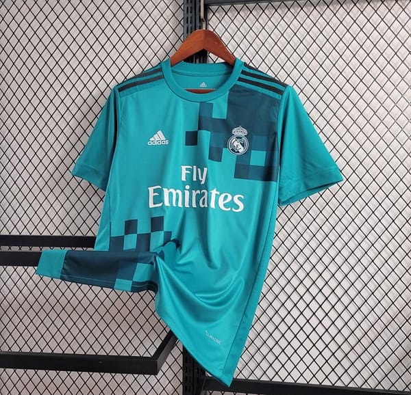 Retro 17-18 Real Madrid Third Blue Jersey - Image 2