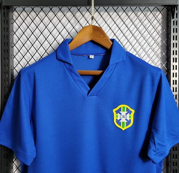 Retro 57-62 Brazil Away Blue Jersey - Image 3