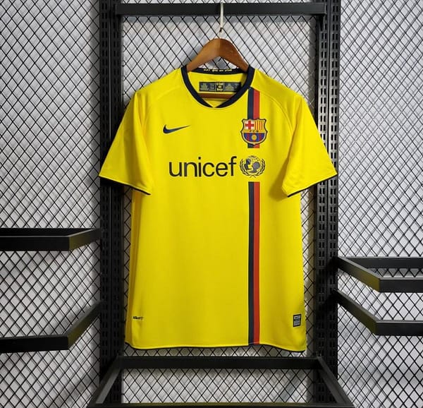 Retro 08/09 Barcelona Away Yellow Jersey