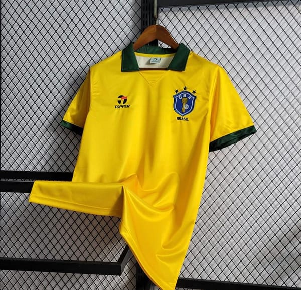 Retro 1988/1990 Brazil Home Jersey - Image 8