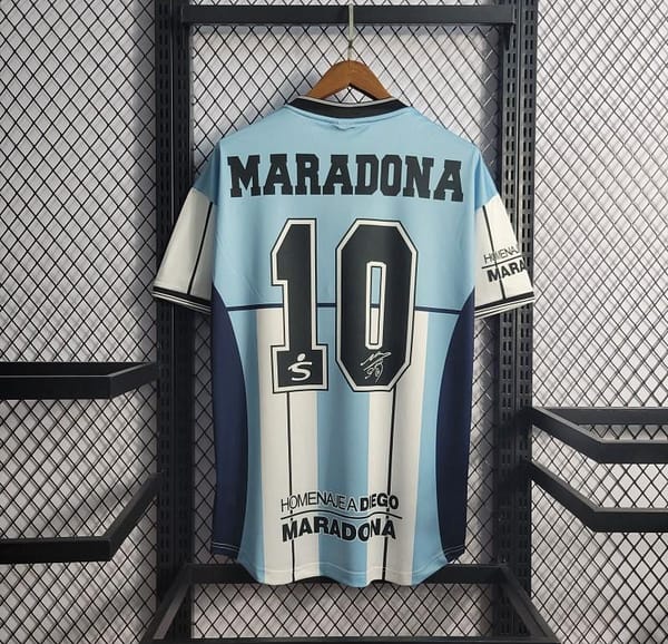 Retro 2001 Argentina Maradona #10 Commemorative Edition Jersey - Image 8