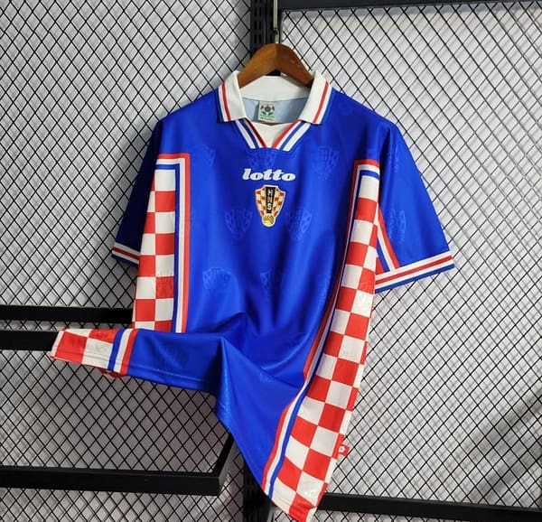 Retro 1998 Croatia Away Blue Jersey - Image 3