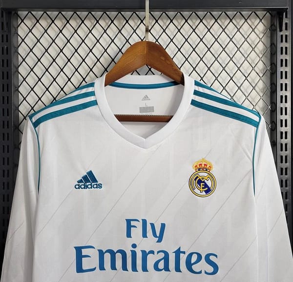 Retro Long Sleeve 17/18 Real Madrid Home Jersey - Image 7