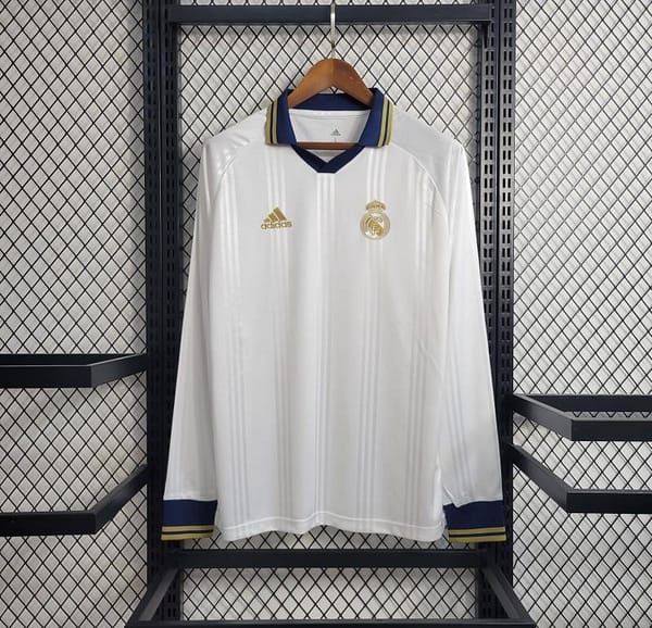 Retro Long Sleeve 2019-20 Real Madrid Training White Jersey