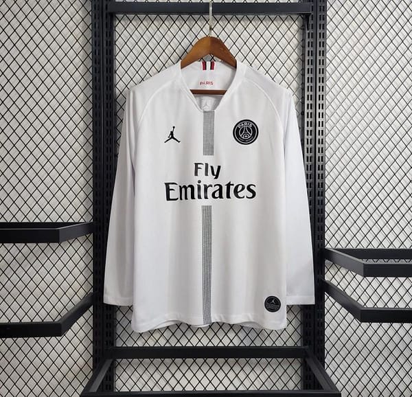 Retro Long Sleeve 18-19 PSG White Champions League Jersey
