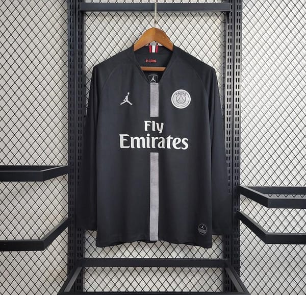 Retro Long Sleeve 18-19 PSG Black Champions League Jersey