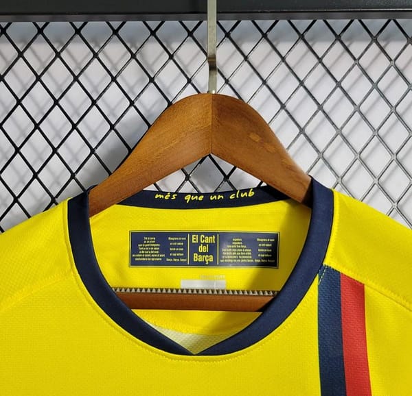 Long Sleeve Retro 08/09 Barcelona Away Yellow Jersey - Image 4