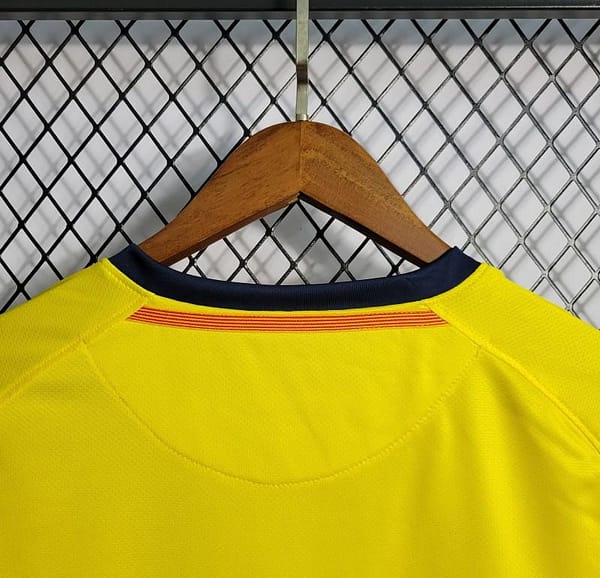 Long Sleeve Retro 08/09 Barcelona Away Yellow Jersey - Image 10