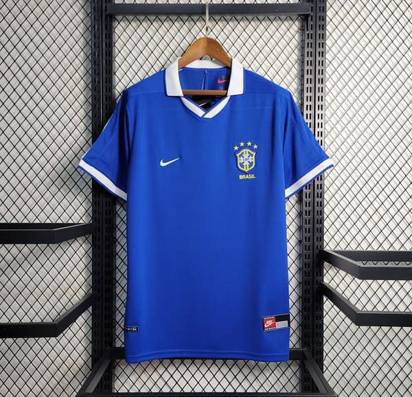 Retro 1997 Brazil Away Blue Jersey