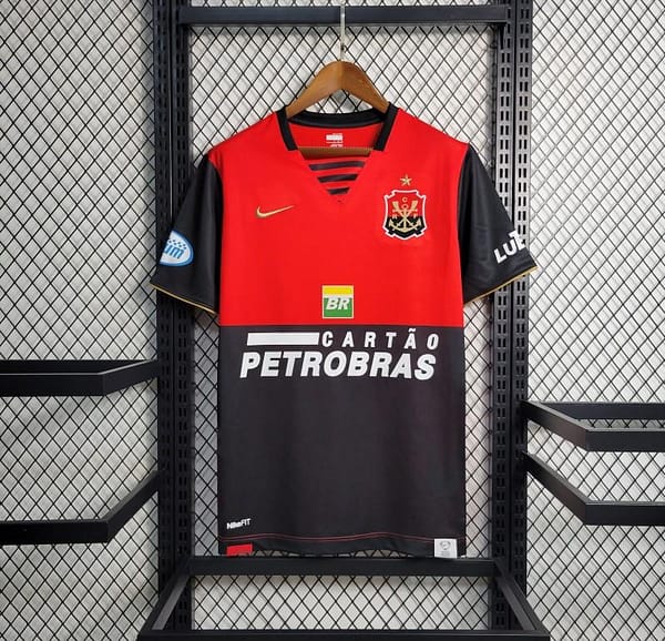 Retro 08-09 Flamengo Third Black Red Jersey