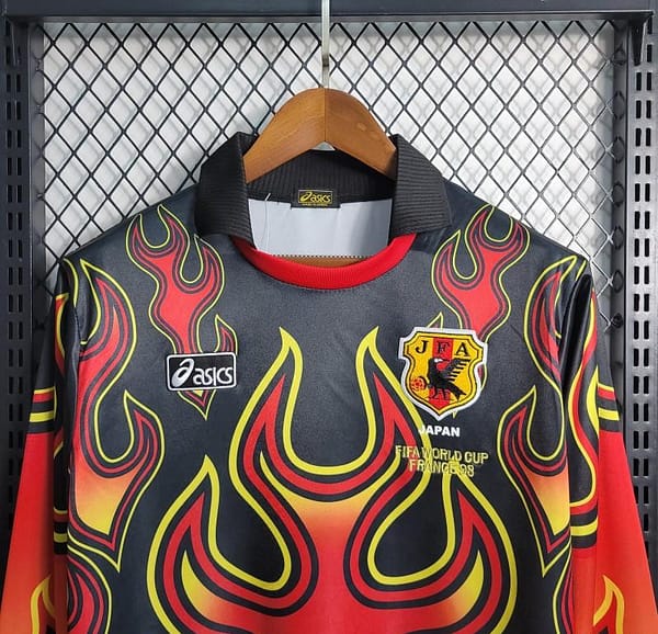 Retro 1998 Japan Goalkeeper Red Flame Jersey - Image 3