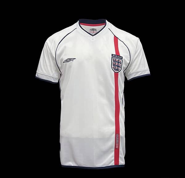 Retro 2002 England Home Soccer Jersey