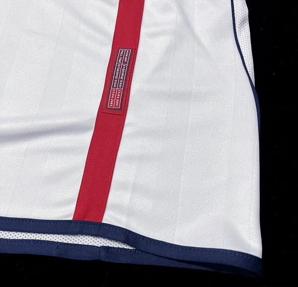 Long Sleeve Retro 2002 England Home Soccer Jersey - Image 3