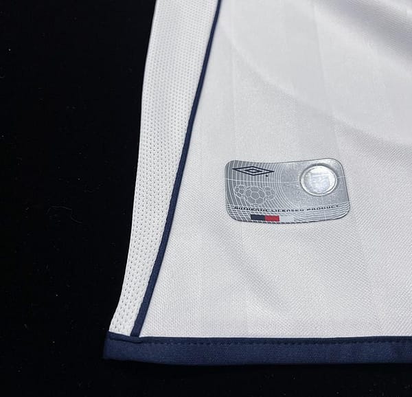 Long Sleeve Retro 2002 England Home Soccer Jersey - Image 4