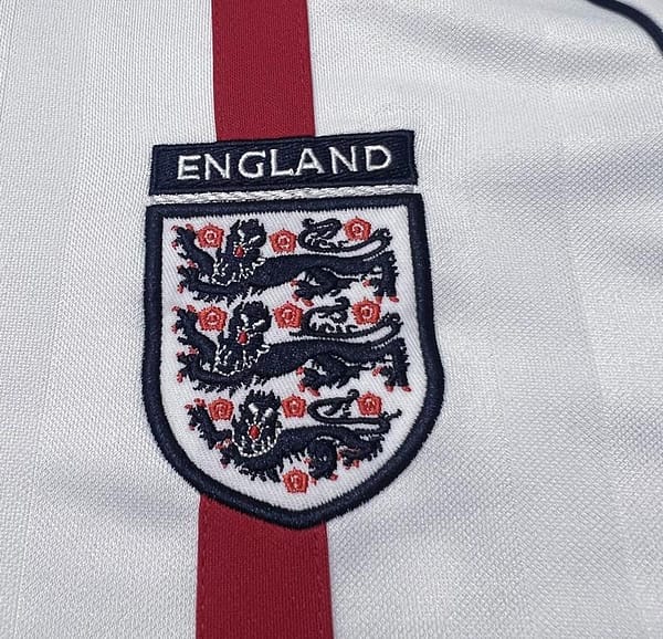 Long Sleeve Retro 2002 England Home Soccer Jersey - Image 7