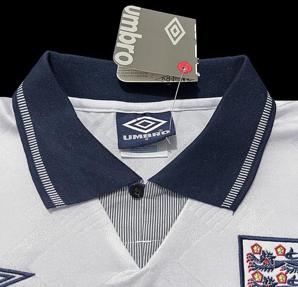 Retro 1990 England Home Soccer Jersey - Image 9