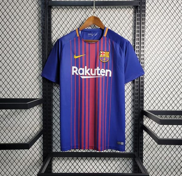 Retro 17-18 Barcelona Home Soccer Jersey