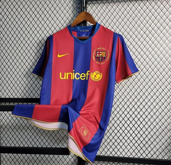 Retro 07-08 Barcelona Home Soccer Jersey - Image 5