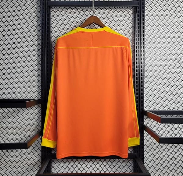 Retro Long Sleeve 1998 Brazil Goalkeeper Orange Jersey - Image 4