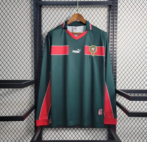Retro Long Sleeve 1998 Morocco Home Soccer Jersey