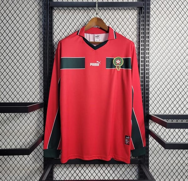 Retro Long-sleeved 1998 Morocco Third Red Jersey