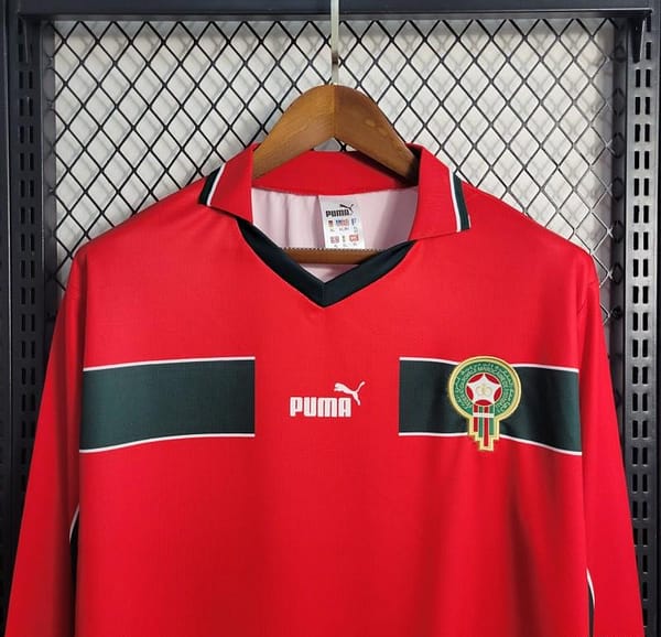 Retro Long-sleeved 1998 Morocco Third Red Jersey - Image 2