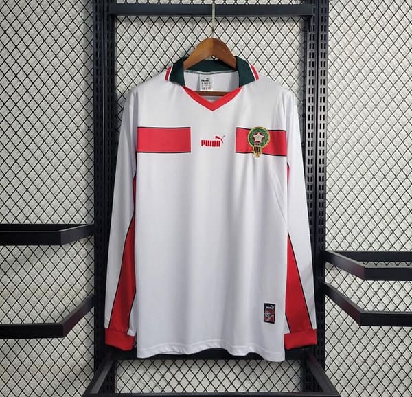 Retro Long Sleeve 1998 Morocco Away Soccer Jersey