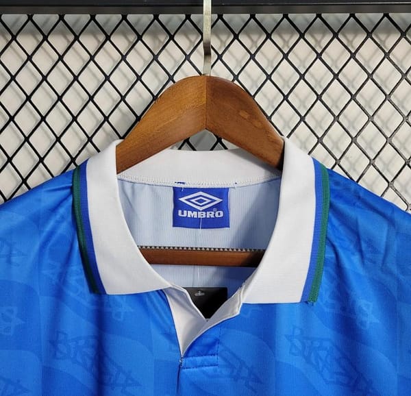 Retro 1992 Brazil Away Blue Jersey - Image 6