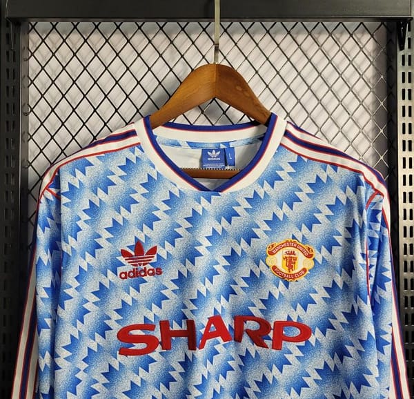 Retro Long Sleeve 90/92 Manchester United Away Jersey - Image 2