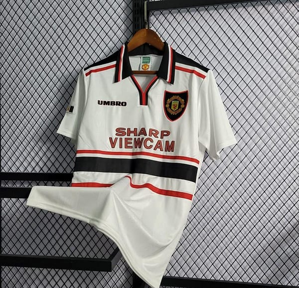Retro 97-99 Manchester United White Jersey - Image 8