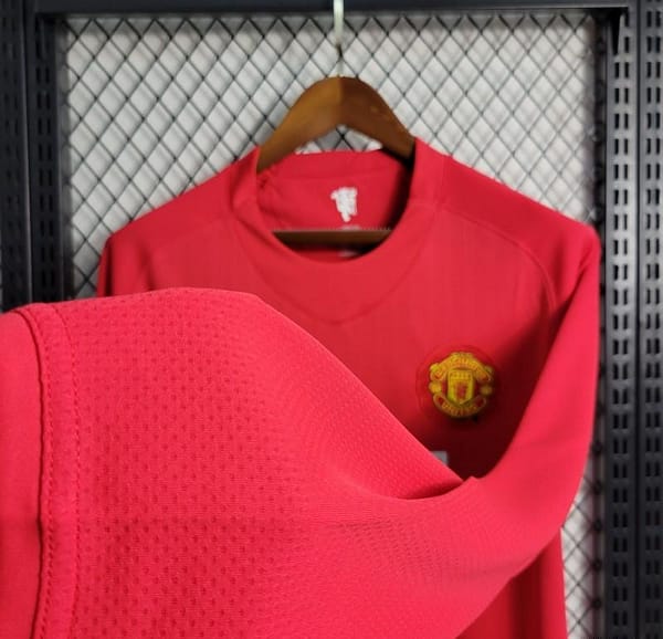 Retro Long Sleeve 07-08 Manchester United Home Premier League Jersey - Image 9