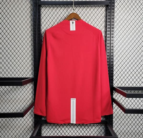 Retro Long Sleeve 07-08 Manchester United Home Premier League Jersey - Image 10