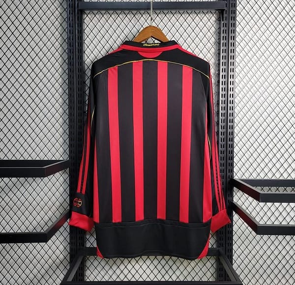 Retro Long Sleeve 2006-07 AC Milan Home Jersey - Image 7