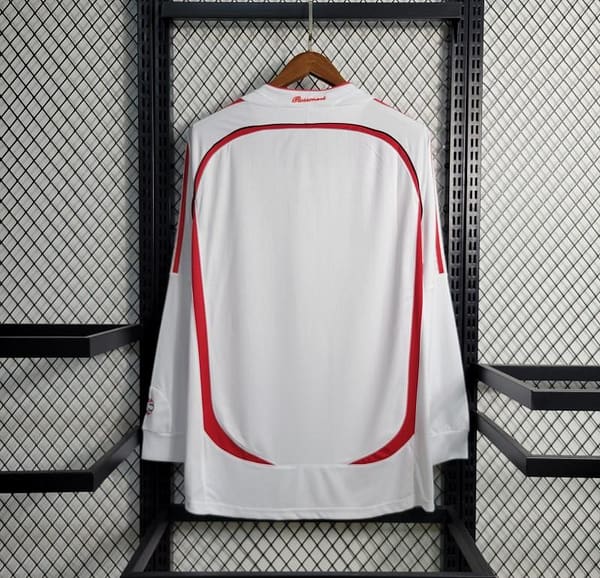 Retro Long Sleeve 2006-07 AC Milan Away White Jersey - Image 2