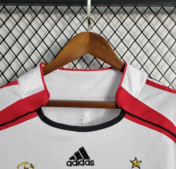 Retro Long Sleeve 2006-07 AC Milan Away White Jersey - Image 7