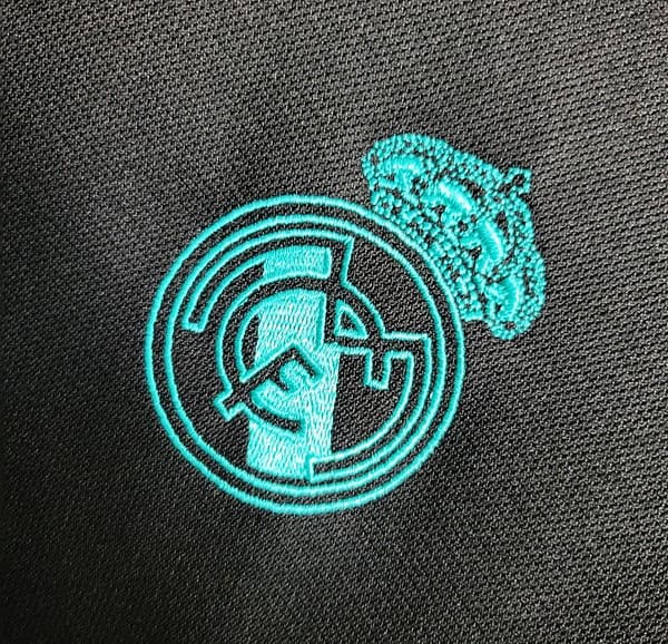 Retro Long Sleeve 17-18 Real Madrid Away Black Jersey - Image 9