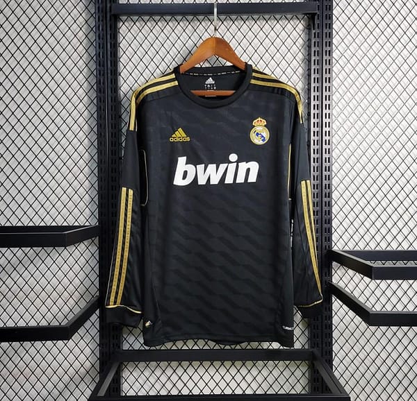 Retro Long Sleeve 2011/12 Real Madrid Away Black Jersey