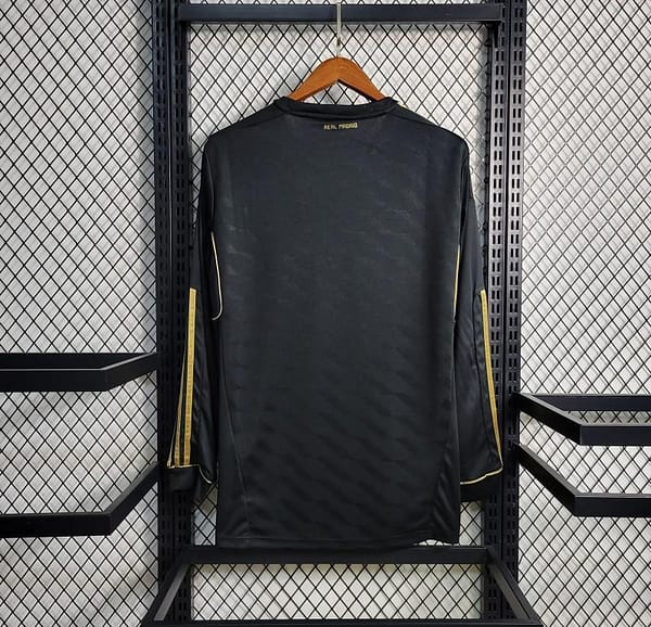 Retro Long Sleeve 2011/12 Real Madrid Away Black Jersey - Image 6