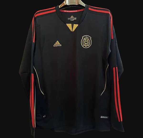 Retro 2011 Mexico Away Black Long Sleeve Jersey