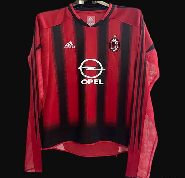 Retro 04 05 AC Milan Home Long Sleeve Jersey