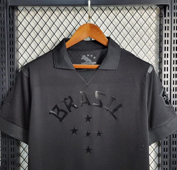 Retro 2013 Brazil Black Jersey - Image 8