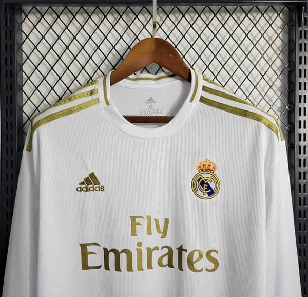 Retro19-20 Real Madrid Home Long Sleeve Jersey - Image 4