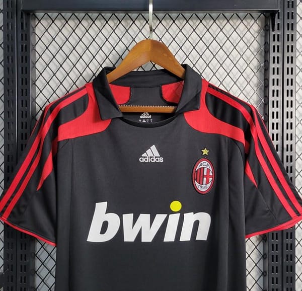 Retro 2007/08 AC Milan Third Black Jersey - Image 6