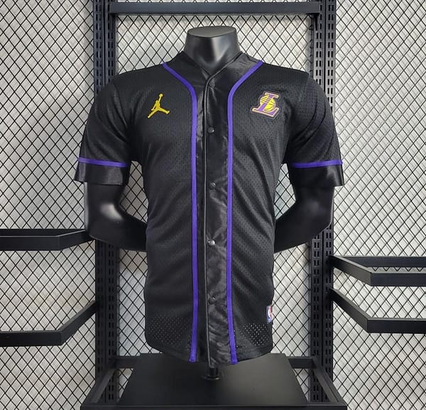2023 NBA Lakers STATEMENT BASEBALL Black Jersey