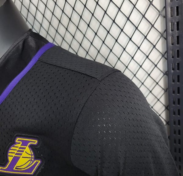 2023 NBA Lakers STATEMENT BASEBALL Black Jersey - Image 3