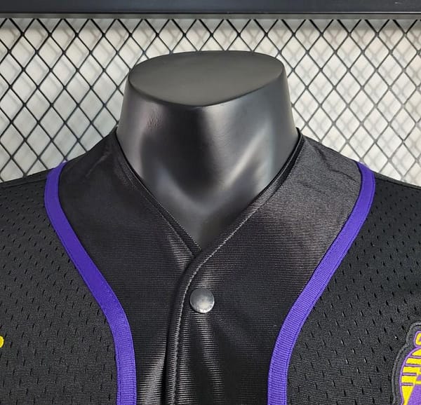2023 NBA Lakers STATEMENT BASEBALL Black Jersey - Image 5