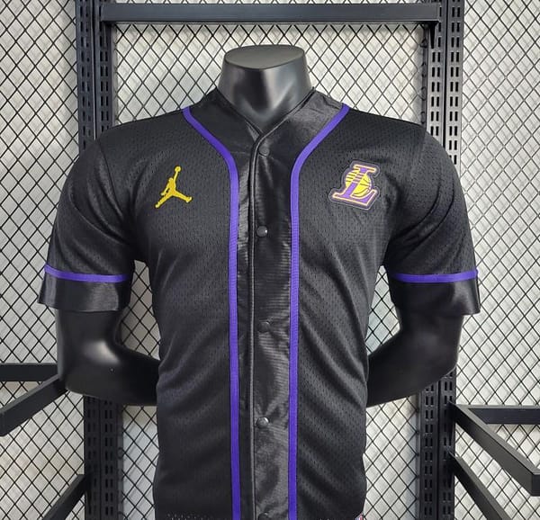 2023 NBA Lakers STATEMENT BASEBALL Black Jersey - Image 11