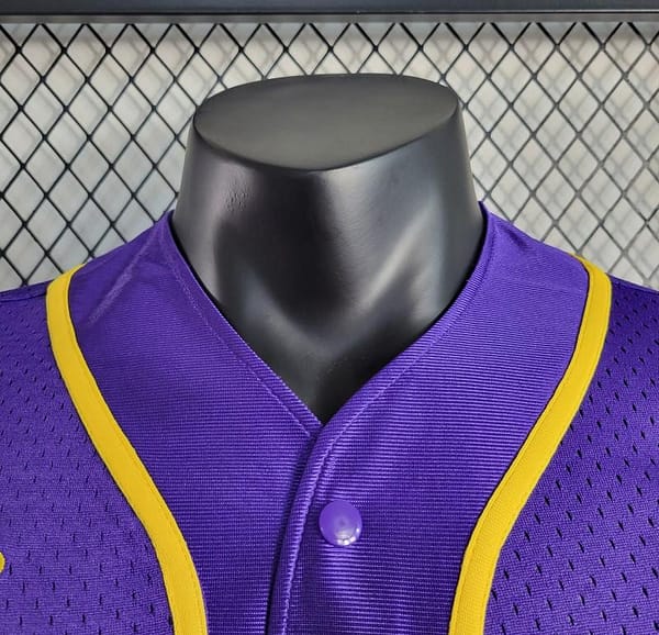 2023 NBA Lakers STATEMENT BASEBALL Purple Jersey - Image 3