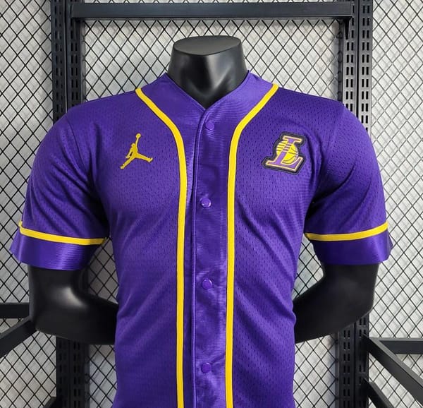 2023 NBA Lakers STATEMENT BASEBALL Purple Jersey - Image 7