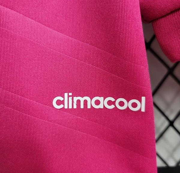 Retro 14-15 Long Sleeve Real Madrid Away Pink Jersey - Image 8